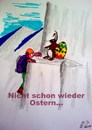 Cartoon: Ostern naht (small) by tobelix tagged bunny,hase,ostern,easter,ei,eggs,bergsteiger,mountaineer,überraschung,surprise,tobelix