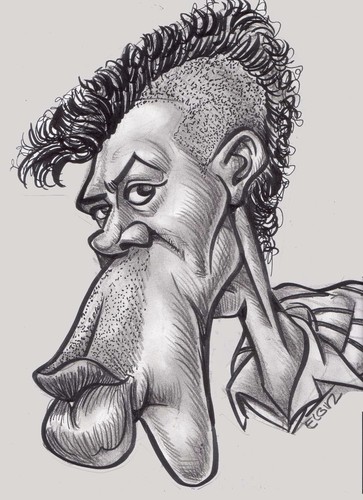 Cartoon: Homeboye with MOHAWK (medium) by subwaysurfer tagged caricature,pencil,pen,and,ink,mohawk