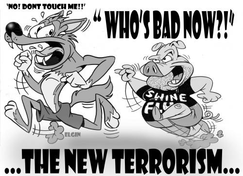 Cartoon: swine flu cartoon (medium) by subwaysurfer tagged terrorism,swine,flu,cartoon,comic,caricature,animal