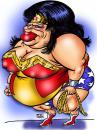 Cartoon: Whole lotta Wonder Woman... (small) by subwaysurfer tagged carttoon caricature funny drawing subwaysurfer
