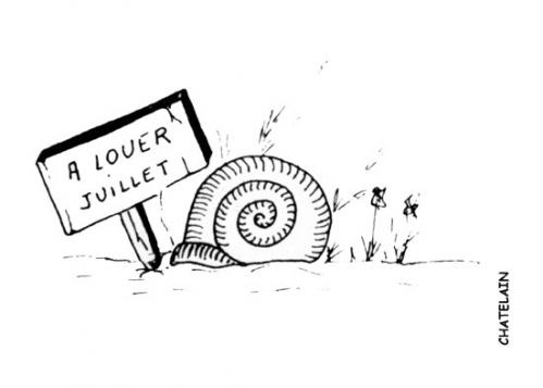 Cartoon: A LOUER JUILLET (medium) by chatelain tagged louer,juillet,ch,tis,patarsort,