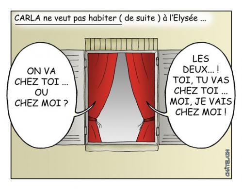 Cartoon: CARLA  A  L ELYSEE (medium) by chatelain tagged carla,elysee,humour,patarsort,chatelain,