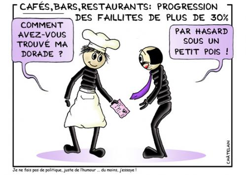 Cartoon: Crise ds les bars restos (medium) by chatelain tagged humour,bars,restos