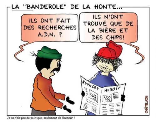 Cartoon: LA BANDEROLE DE LA HONTE (medium) by chatelain tagged banderole,football,lenc,psg,,la