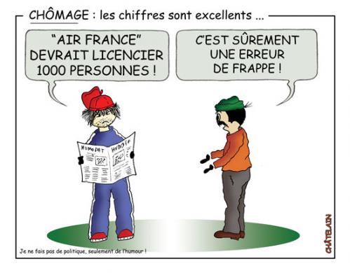 Cartoon: Les chiffres... (medium) by chatelain tagged humour,chomage,chiffres,