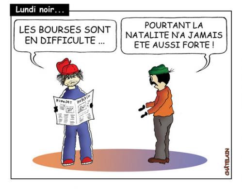 Cartoon: Lundi noir... (medium) by chatelain tagged lundi,noir,humour,chatelain