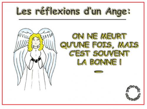 Cartoon: Reflexions d un Ange (medium) by chatelain tagged mort,ange,chatelain,patrick