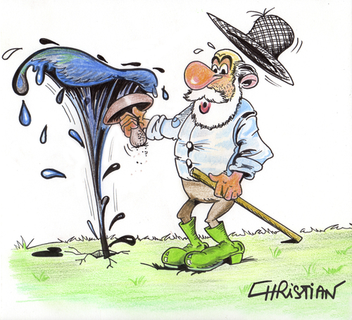 Cartoon: champignons (medium) by CHRISTIAN tagged champignons