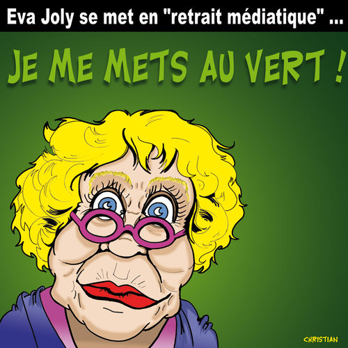 Cartoon: Les verts ... au vert ! (medium) by CHRISTIAN tagged eva,joly,vert,ecolo