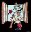Cartoon: window (small) by CHRISTIAN tagged spring