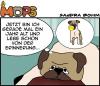 Cartoon: Down (small) by Sandra tagged mops,hund,dog,deprimiert,down,past