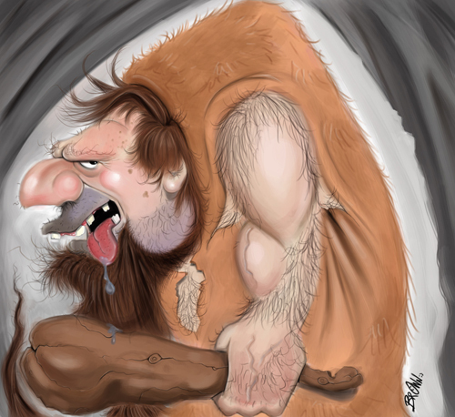 Cartoon: cave man (medium) by tooned tagged cartoons,caricature,illustrati