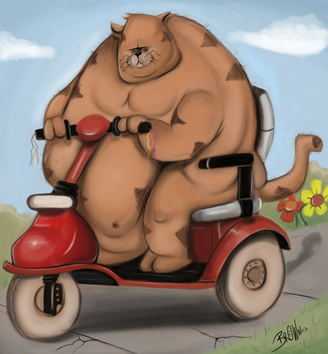 Cartoon: Fat Cat (medium) by tooned tagged illustration,caricature,cartoon
