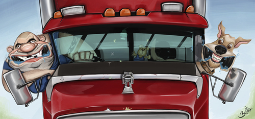 Cartoon: Truckie (medium) by tooned tagged cartoon,illustrations