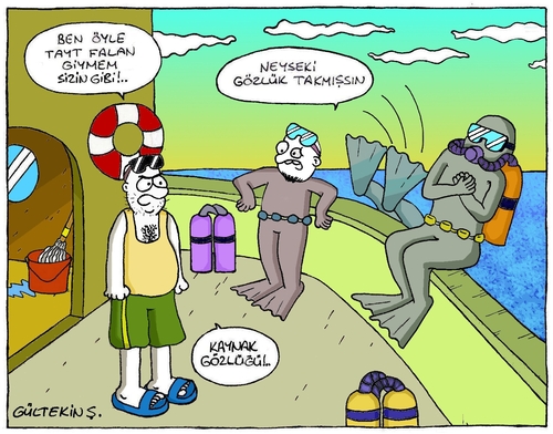 Cartoon: Goggles (medium) by gultekinsavk tagged goggles,rebel,tight,diver,dive,ship,scuba,diving