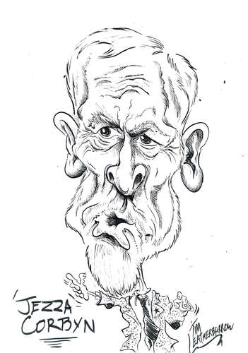 Cartoon: JEREMY CORBYN (medium) by Tim Leatherbarrow tagged jeremycorbyn,labour,politics,labourleader,timleatherbarrow