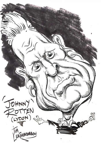 Cartoon: JOHN LYDON - JOHNNY ROTTEN (medium) by Tim Leatherbarrow tagged johnnyrotten,johnlydon,sexpistols,publicimagelimited,punkrock,timleatherbarrow