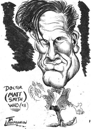 Cartoon: MATT SMITH (medium) by Tim Leatherbarrow tagged doctorwho,thedoctor,tardis,mattsmith