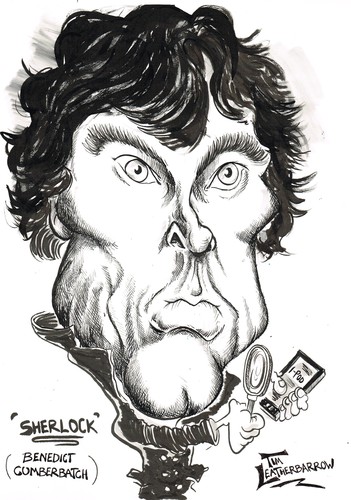 Cartoon: SHERLOCK- BENEDICT CUMBERBATCH (medium) by Tim Leatherbarrow tagged sherlock,holmes