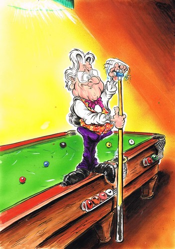 Cartoon: THE SNOOKER PLAYER (medium) by Tim Leatherbarrow tagged chalk,snookerplayer,player,cue,snooker