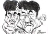Cartoon: BRUCE LEE-JACKIE CHAN (small) by Tim Leatherbarrow tagged bruce,lee,jackie,chan,kung,fu,martial,arts,enter,the,dragon