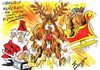 Cartoon: MERRY CHRISTMAS (small) by Tim Leatherbarrow tagged christmas santa claus reindeer