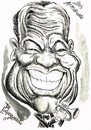 Cartoon: SATCHMO- LOUIS ARMSTRONG (small) by Tim Leatherbarrow tagged satchmo louis armstrong jazz trumpet