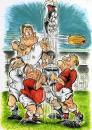 Cartoon: The Throw In (small) by Tim Leatherbarrow tagged sport,rugby,football,tim,leatherbarrow
