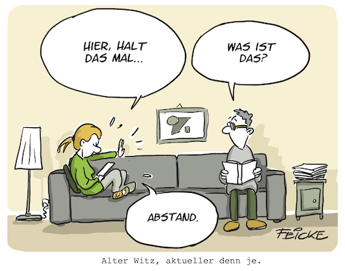 Cartoon: Abstandswitz (medium) by FEICKE tagged abstand,witz,corona,gesundheit,regelung,abstand,witz,corona,gesundheit,regelung