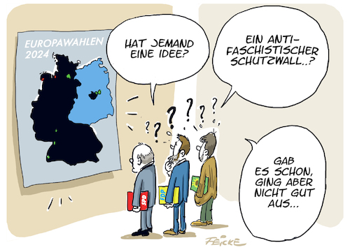 Cartoon: Antifaschistischer Schutzwall (medium) by FEICKE tagged europa,wahlen,politik,afd,gewinner,spd,grüne,fdp,liberale,cdu,ddr,mauer,europa,wahlen,politik,afd,gewinner,spd,grüne,fdp,liberale,cdu,ddr,mauer