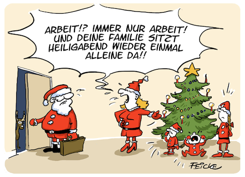 Cartoon: Arbeit an Heiligabend (medium) by FEICKE tagged arbeit,stress,job,weihnachten,heiligabend,weihnachtsmann,arbeit,stress,job,weihnachten,heiligabend,weihnachtsmann