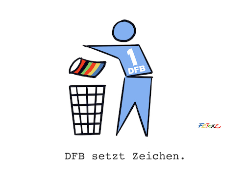 Cartoon: DFB setzt Zeichen (medium) by FEICKE tagged wm,katar,qatar,2022,dfb,fifa,menschenrechte,protest,wm,katar,qatar,2022,dfb,fifa,menschenrechte,protest