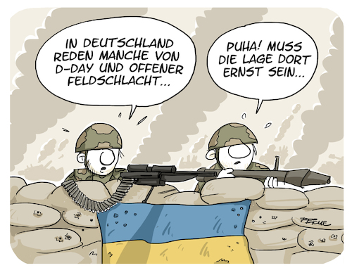 Cartoon: FDP Rehetorik D day Feldschlacht (medium) by FEICKE tagged fdp,lindner,ampel,day,rhetorik,feldschlacht,unpassend,fdp,lindner,ampel,day,rhetorik,feldschlacht,unpassend