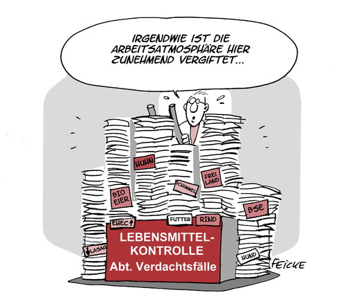 Cartoon: Lebensmittelkontrolle (medium) by FEICKE tagged lebensmittel,skandal,bio,eier,pferde,fleisch,lasagne,vorschlag,cdu,politiker,verschenken,tafel,chemie,massentierhaltung,kontrolle,gesundheitsamt,behörde,siegel,produkt,lebensmittel,skandal,bio,eier,pferde,fleisch,lasagne,vorschlag,cdu,politiker,verschenken,tafel,chemie,massentierhaltung,kontrolle,gesundheitsamt,behörde,siegel,produkt