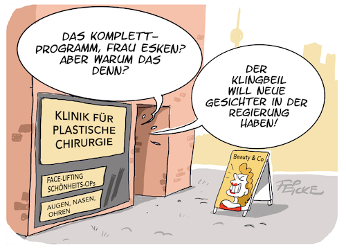 Cartoon: SPD Neue Gesichter (medium) by FEICKE tagged spd,bundesregierung,esken,klingbeil,sozialdemokraten,kabinett,spd,bundesregierung,esken,klingbeil,sozialdemokraten,kabinett