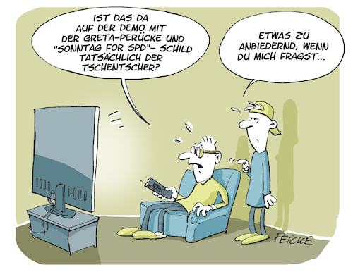 Cartoon: Tschentschers Trick (medium) by FEICKE tagged hamburg,wahl,spd,greta,fridays,for,future,tschentscher,bürgermeister,hamburg,wahl,spd,greta,fridays,for,future,tschentscher,bürgermeister