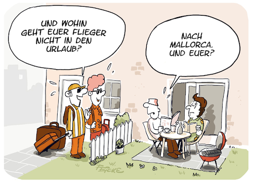 Cartoon: Urlaubsflieger im Streik (medium) by FEICKE tagged ferien,urlaub,streik,flughafen,airport,gewerkschaft,ferien,urlaub,streik,flughafen,airport,gewerkschaft