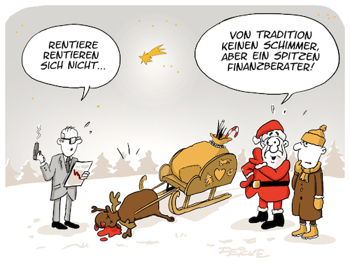 Cartoon: Weihnachtsberater (medium) by FEICKE tagged weihnachten,rentier,berater,finanzen,weihnachtsmann,tradition,weihnachten,rentier,berater,finanzen,weihnachtsmann,tradition