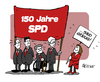 Cartoon: 150 Jahre SPD (small) by FEICKE tagged spd,sozialdemokraktische,partei,deutschland,sozis,festakt,gratulation,angela,geburtstag,jubiläum,merkel,cdu