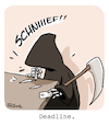 Cartoon: Deadline (small) by FEICKE tagged tod,dead,death,line,kokain,cocaine,droge,stress,sucht,wortspiel