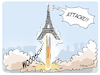 Cartoon: Macrons Attacke (small) by FEICKE tagged macron,weltraum,verteidigung,sterne,rakete