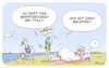 Cartoon: Seepferdchen (small) by FEICKE tagged seepferdchen,schwimmen,abzeichen,dick,ehe,rentner,opa,oma,baden,urlaub,strand