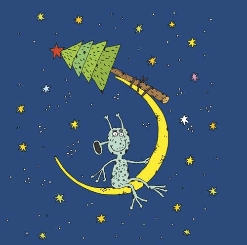 Cartoon: Happy New Year (medium) by Sergei Belozerov tagged new,year,tree,alien,mond,star,holiday