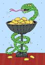 Cartoon: paid medicine (small) by Sergei Belozerov tagged paid medicine snake money coin