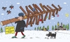 Cartoon: The Artificial Christmas Tree (small) by Sergei Belozerov tagged new year tree christmas ornament tannenbaum pine fir weihnachten