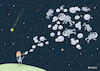 Cartoon: Weltraum (small) by Sergei Belozerov tagged space,weltraum,kosmos,seifenblase,luftblase,kosmonaut,astronaut,raumanzug,spacesuit,bubble,soap,girl,woman,mädchen