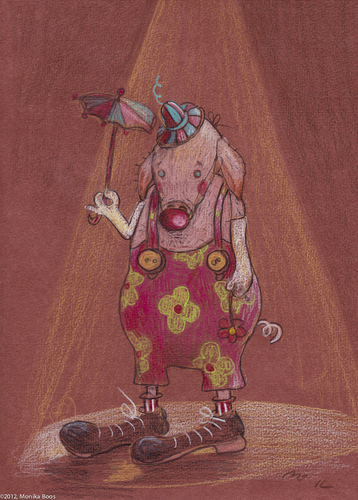 Cartoon: Saukomisch (medium) by monika boos tagged pig,sau,komisch,clown,spaß,fun