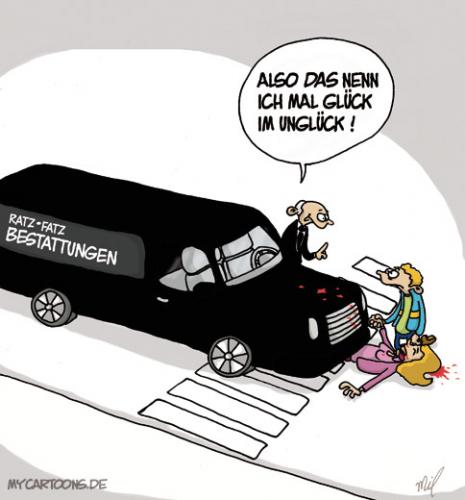 Cartoon: Glück im Unglück (medium) by mil tagged glück,unglück,unfall,tod,mil