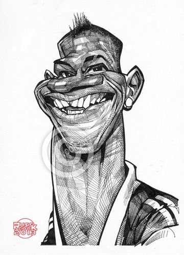 Cartoon: Mario Balotelli (medium) by Russ Cook tagged super,mario,caricature,balotelli,karikatur,russ,cook,pen,and,ink,drawing,zeichnung,soccer,football,milan,italy,italian,manchester,united