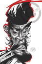 Cartoon: Toshiro Mifune (small) by Russ Cook tagged seven,samurai,toshiro,mifune,russ,cook,karikatur,karikaturen,zeichnung,caricature,yojimbo,actor,japan,japanese,rashomon,film,star,cinema